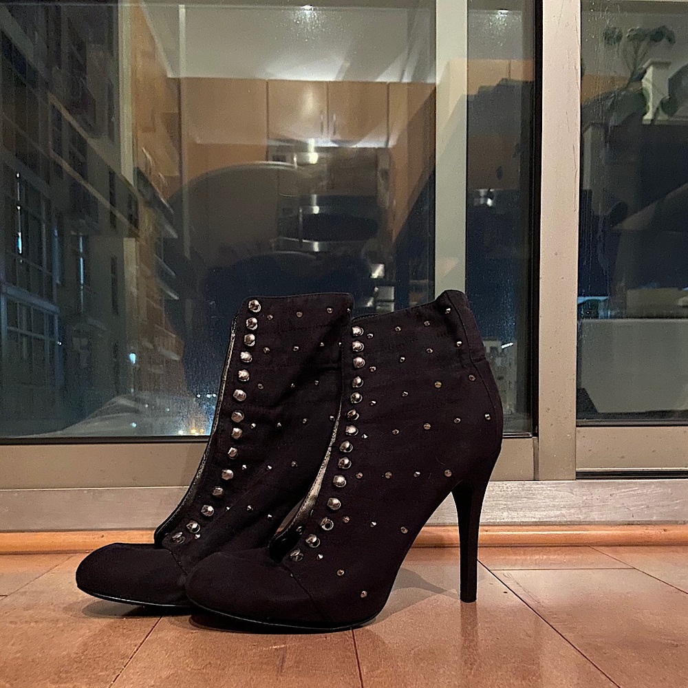 Marco Santi Studded Lace Up High Heel Bootie